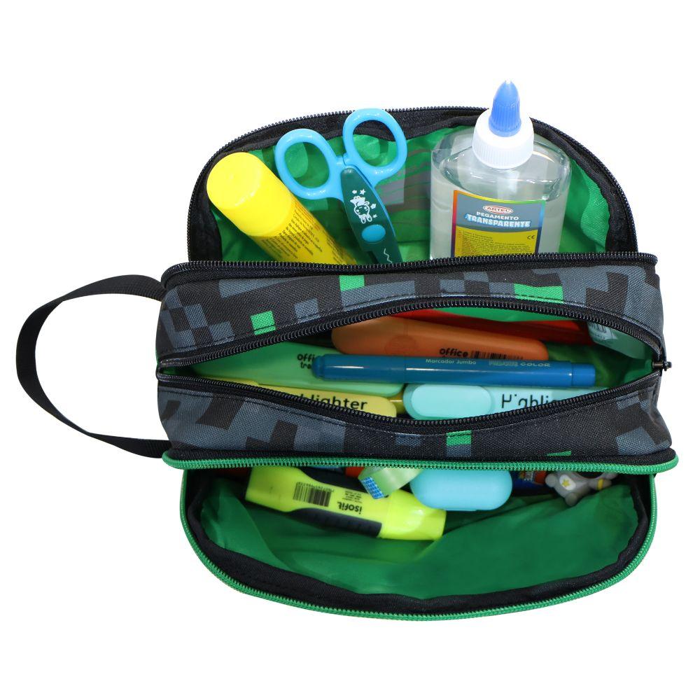 Estuche Infantil Niño Atos Gamer Negro Head-3