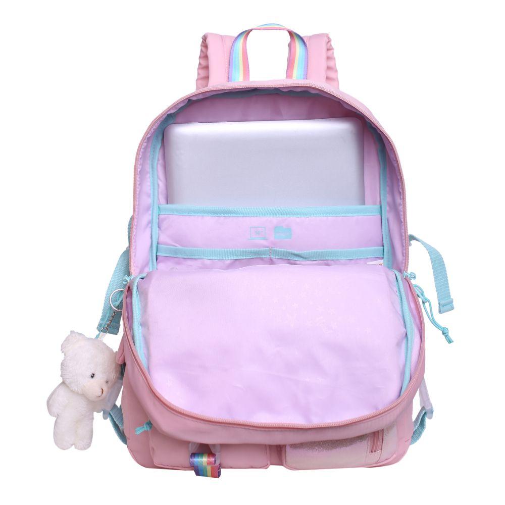 Mochila Fusión K-POP Rainbow Rosado Head-2