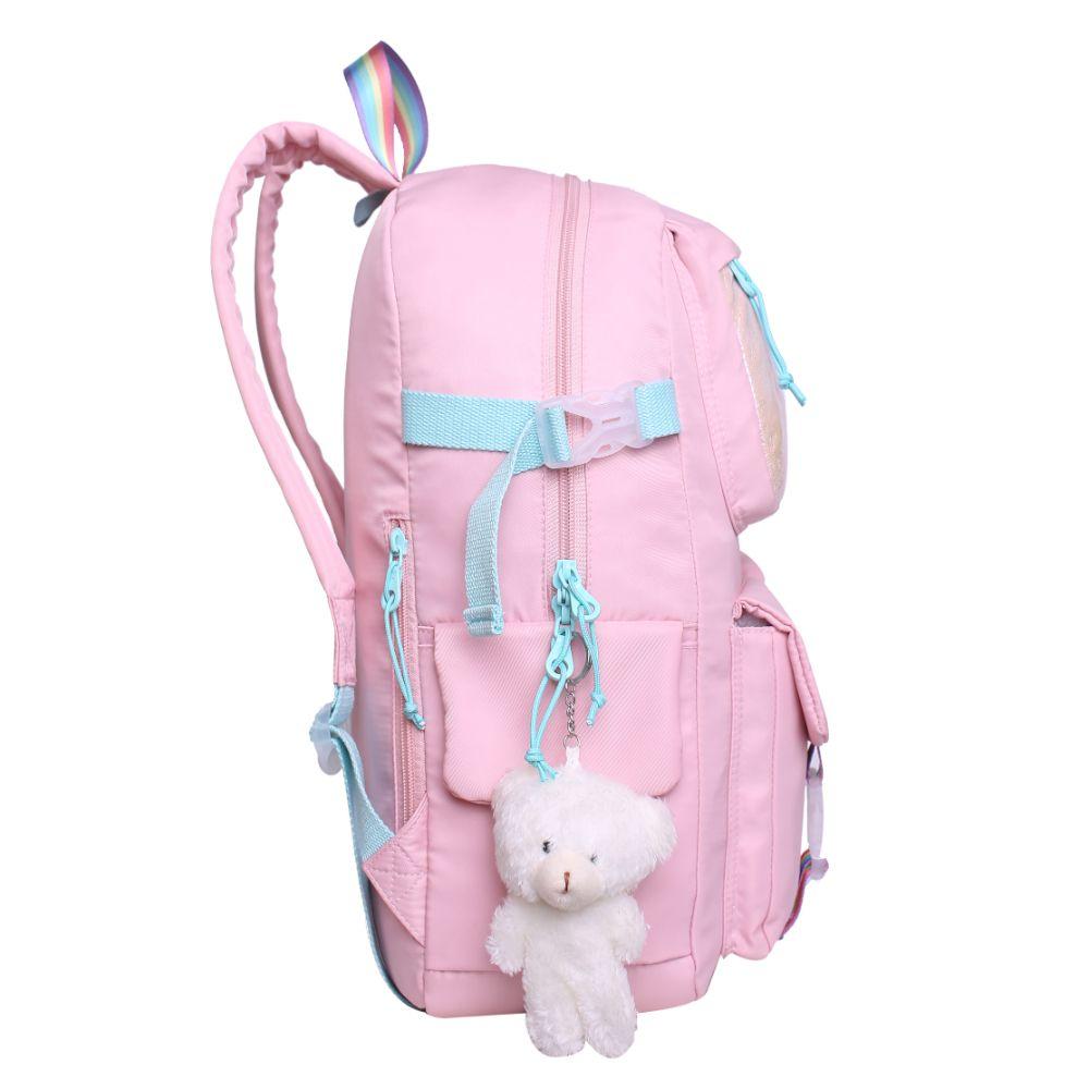 Mochila Fusión K-POP Rainbow Rosado Head-3