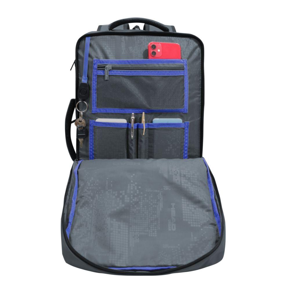 Mochila Viaje Expandible Journey Reverse Gris Head-3