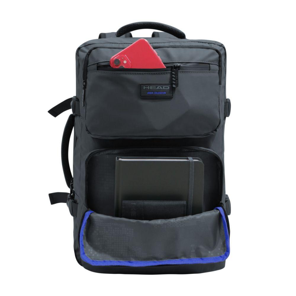 Mochila Viaje Expandible Journey Reverse Gris Head-4