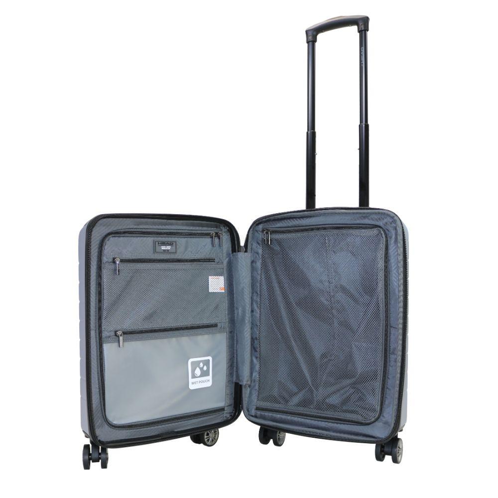 Maleta Cabina Amsterdam S 10 Kilos Expandible Plata Head-2