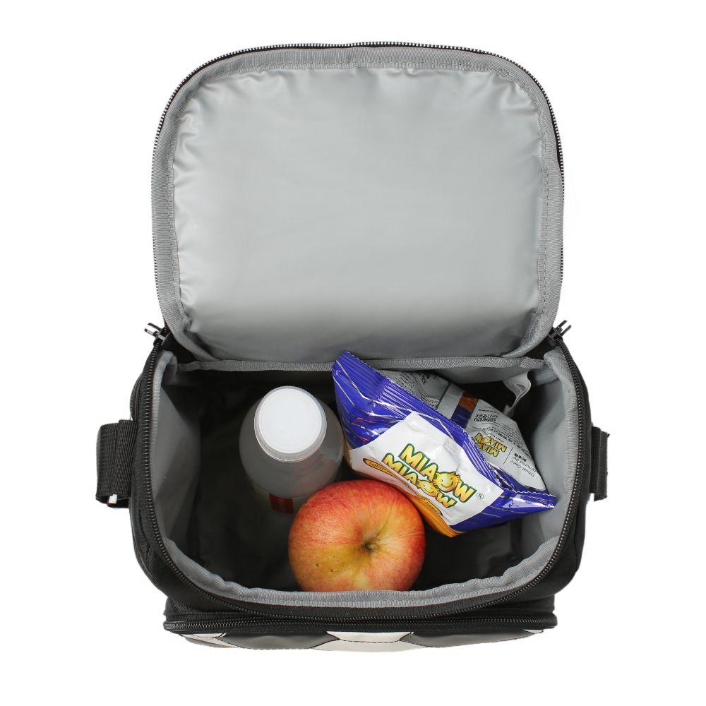 Lonchera Térmica Hombre Snack Futbol Negra Head-3