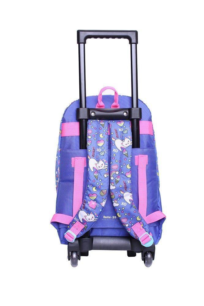 Mochila Niña Game Morado Kawaii Con Carro Head-4