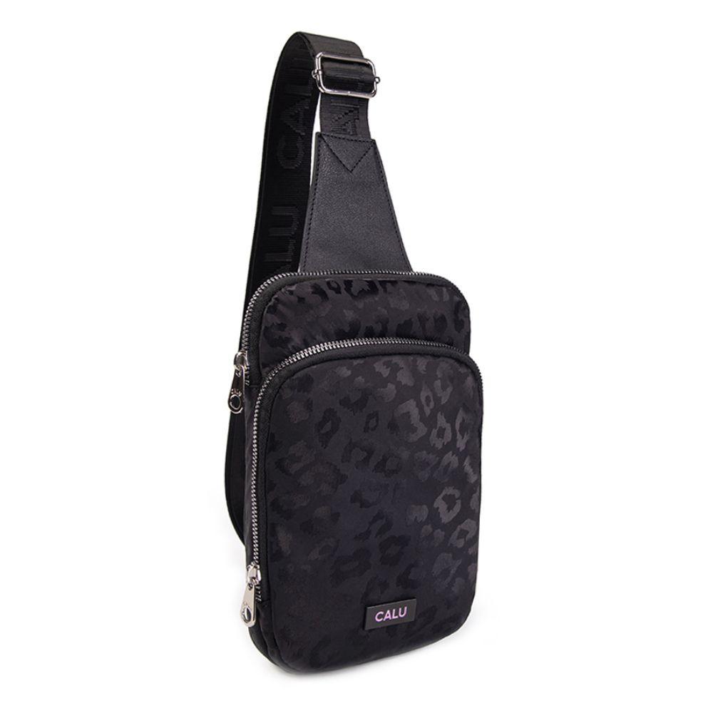 Crossbody Pequeño Cloe Animal Prnt Negro Calu-0