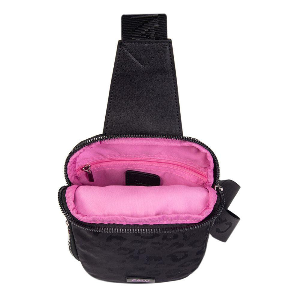 Crossbody Pequeño Cloe Animal Prnt Negro Calu-2