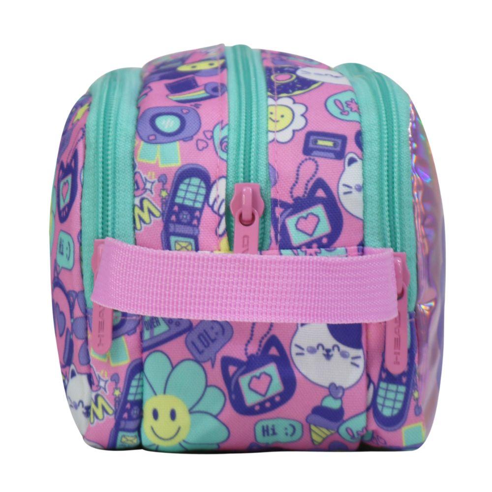 Estuche Infantil Mujer Atos Emoticones Rosado Head-4