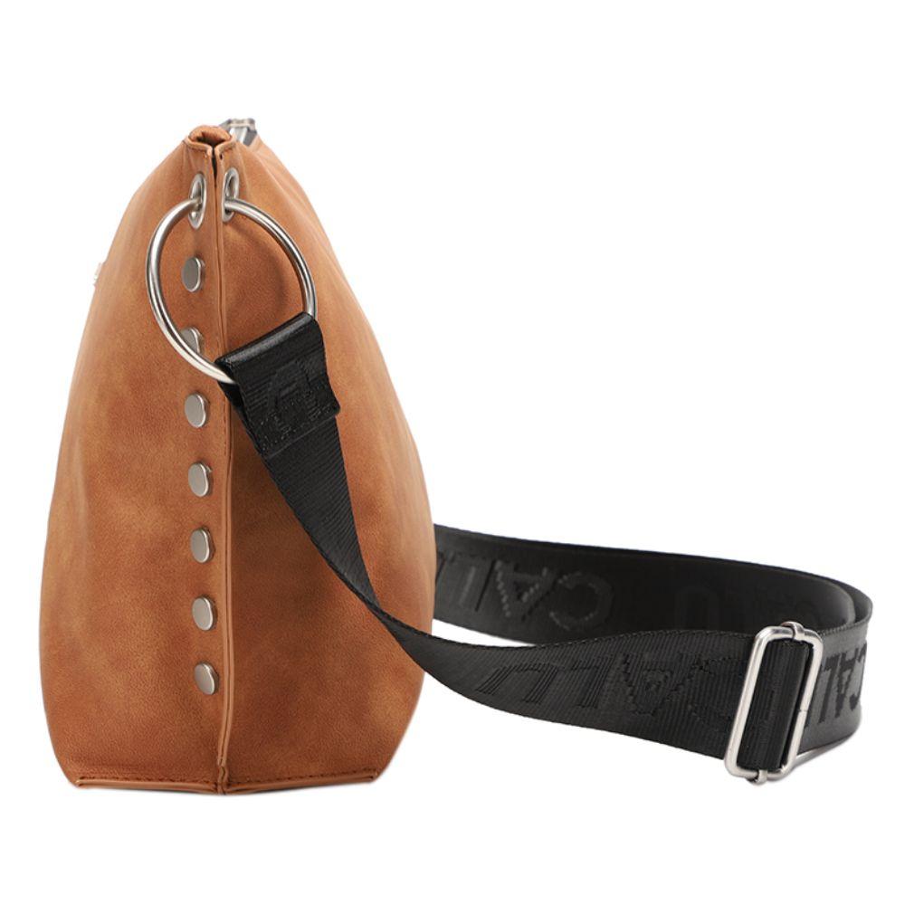 Cartera Bandolera Adisa PU Desgastado Camel Calu-4