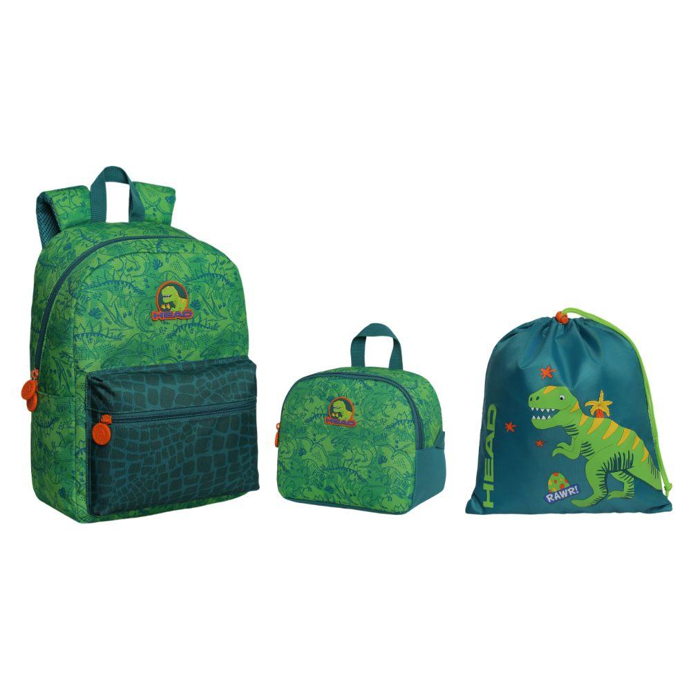 Pack Kids Niño (x3) Dino Verde Head-0