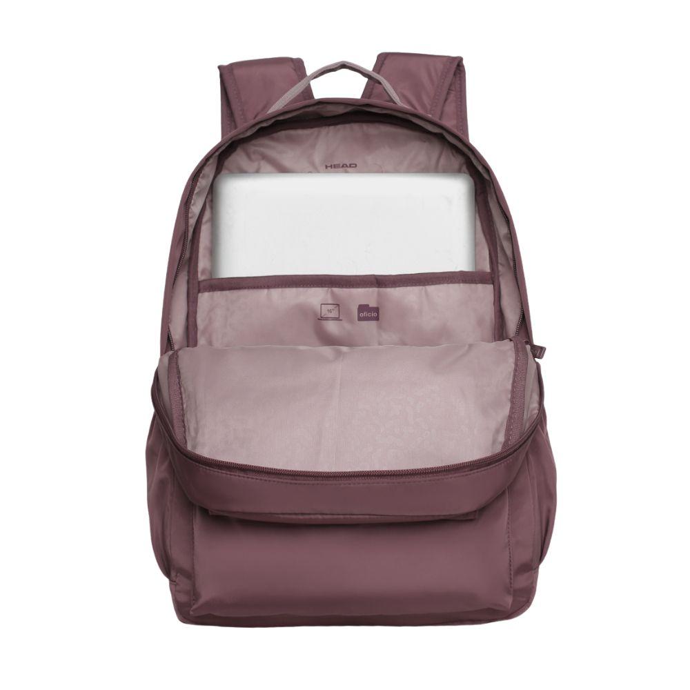 Mochila Mujer Ysho Microfibra Dark Malva Head-2