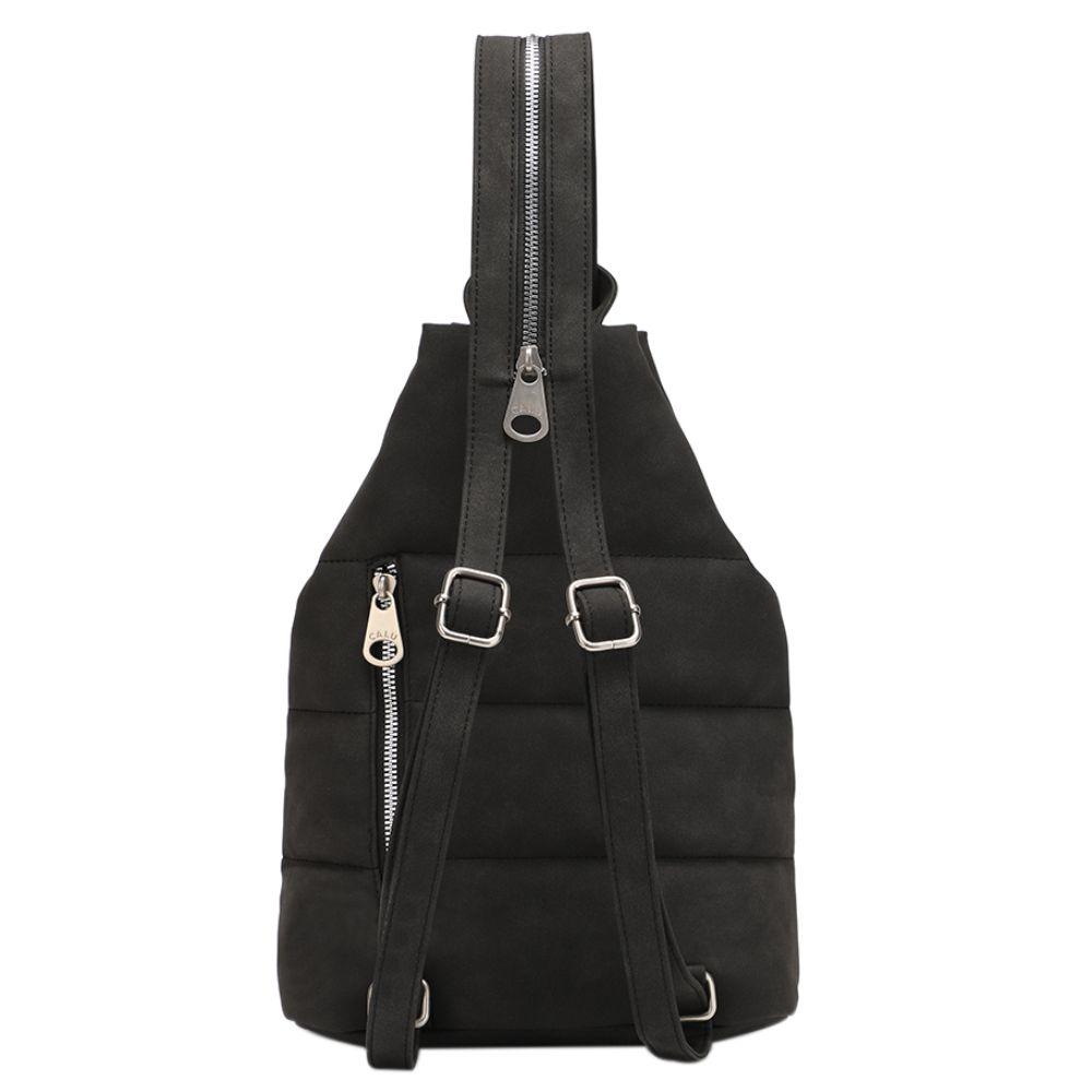 Mochila y Crossbody Amelie PU Negro Calu-4