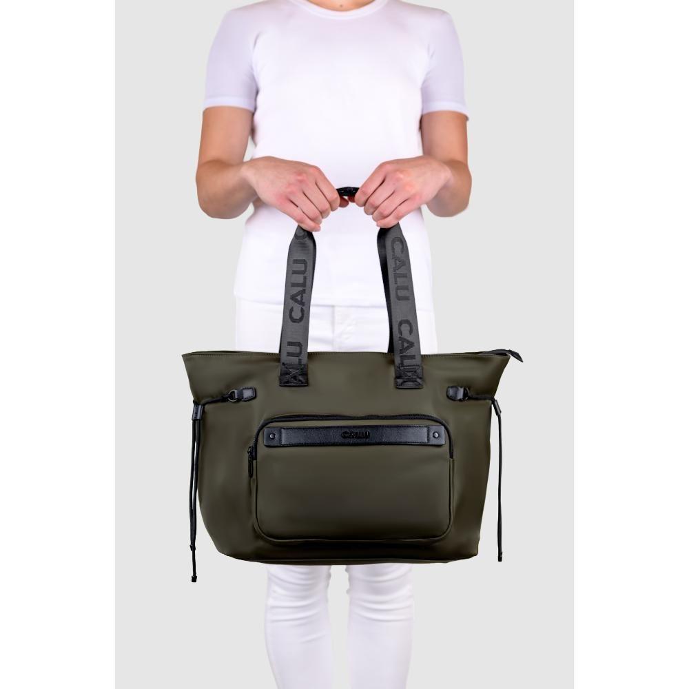 Cartera Gran Capacidad Ginger Verde Militar Calu-5