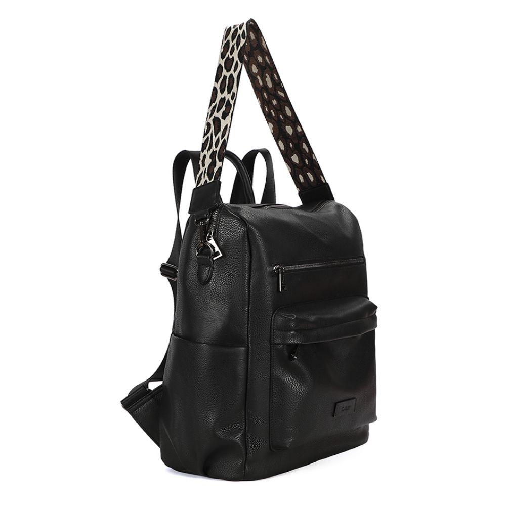 Mochila Cartera Mujer Monstera Negro Calu-0