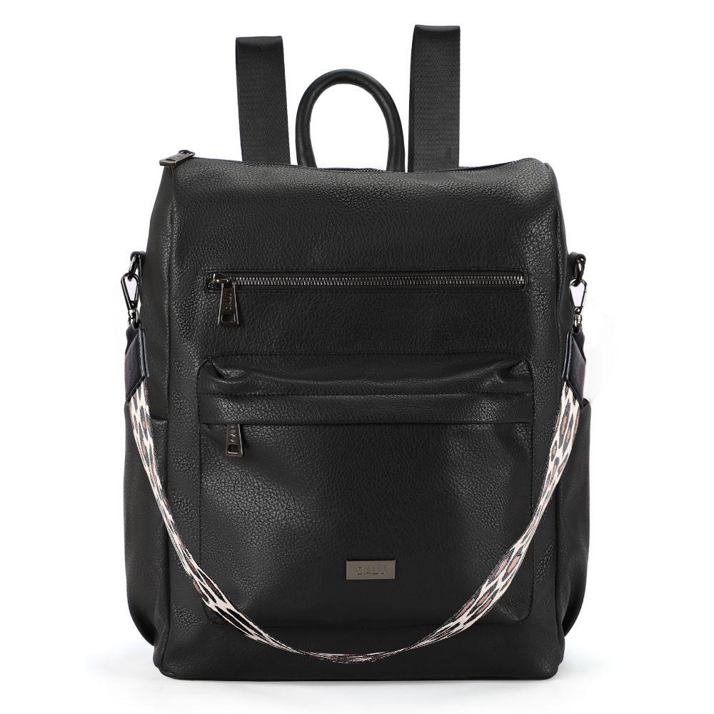 Mochila Cartera Mujer Monstera Negro Calu-1