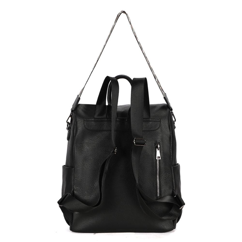 Mochila Cartera Mujer Monstera Negro Calu-4