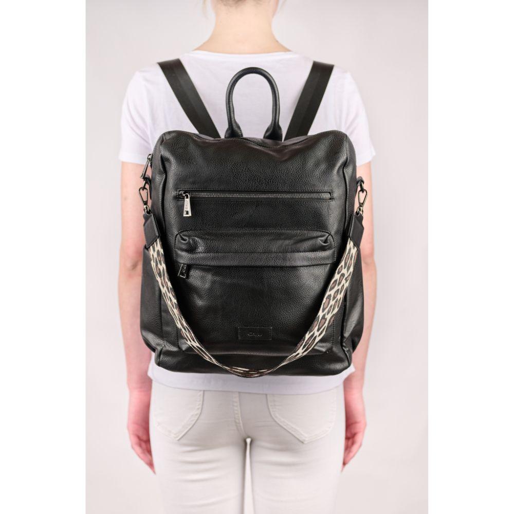 Mochila Cartera Mujer Monstera Negro Calu-6