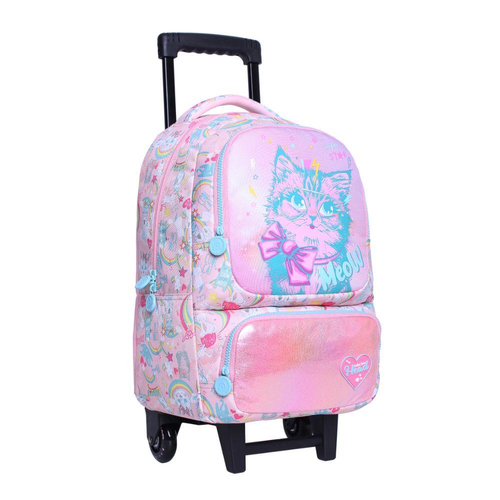 Pack Bakan Escolar Happy Cat Rosado Head-1