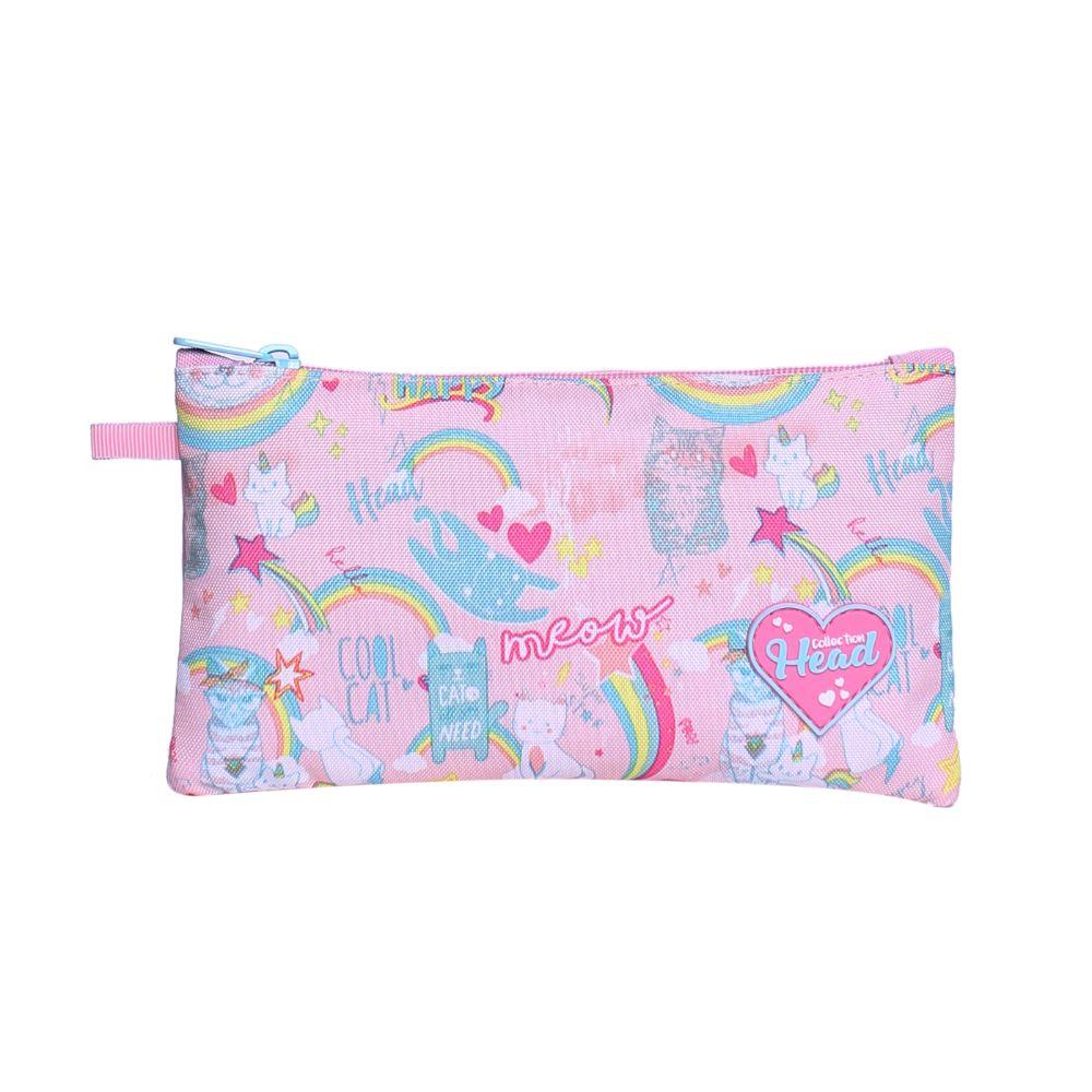 Pack Bakan Escolar Happy Cat Rosado Head-3