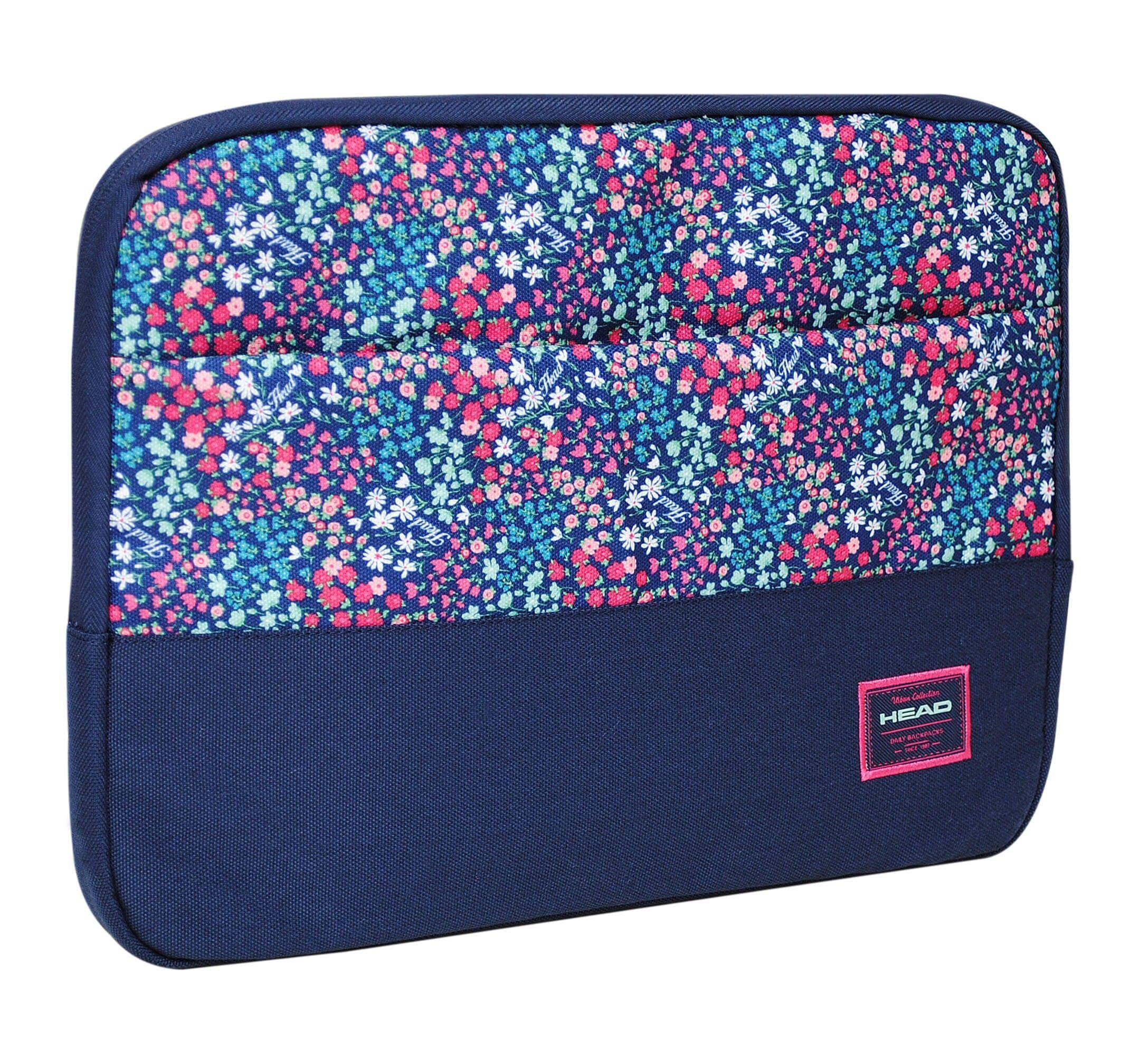 Funda Computador Zip 14" Azul Flores Head  -0