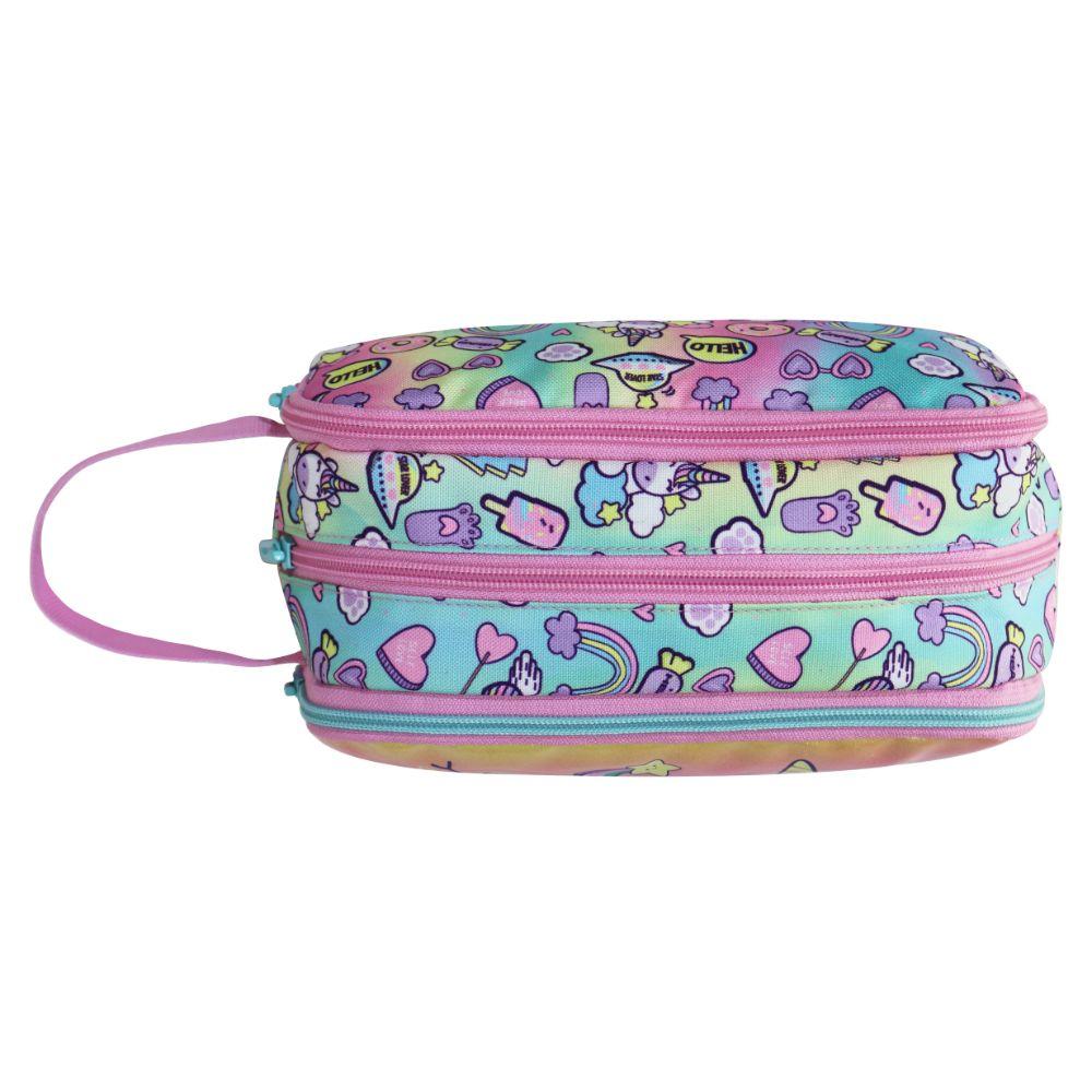 Estuche Infantil Niña Atos Cat Faded Multicolor Head-4