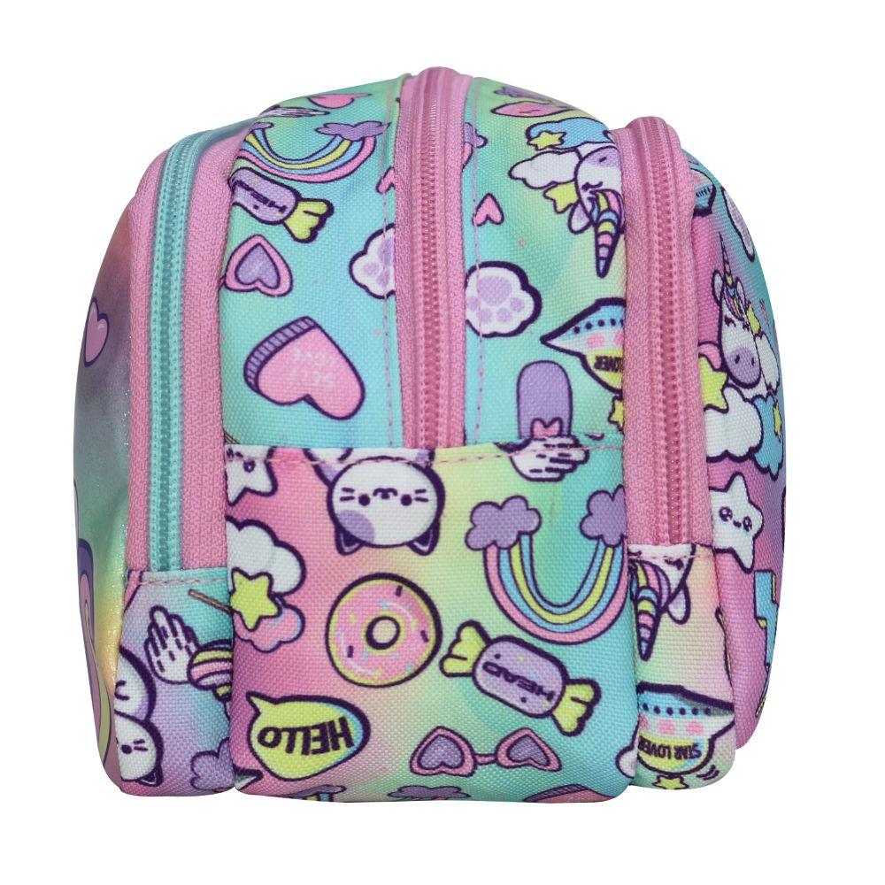 Estuche Infantil Niña Atos Cat Faded Multicolor Head-6