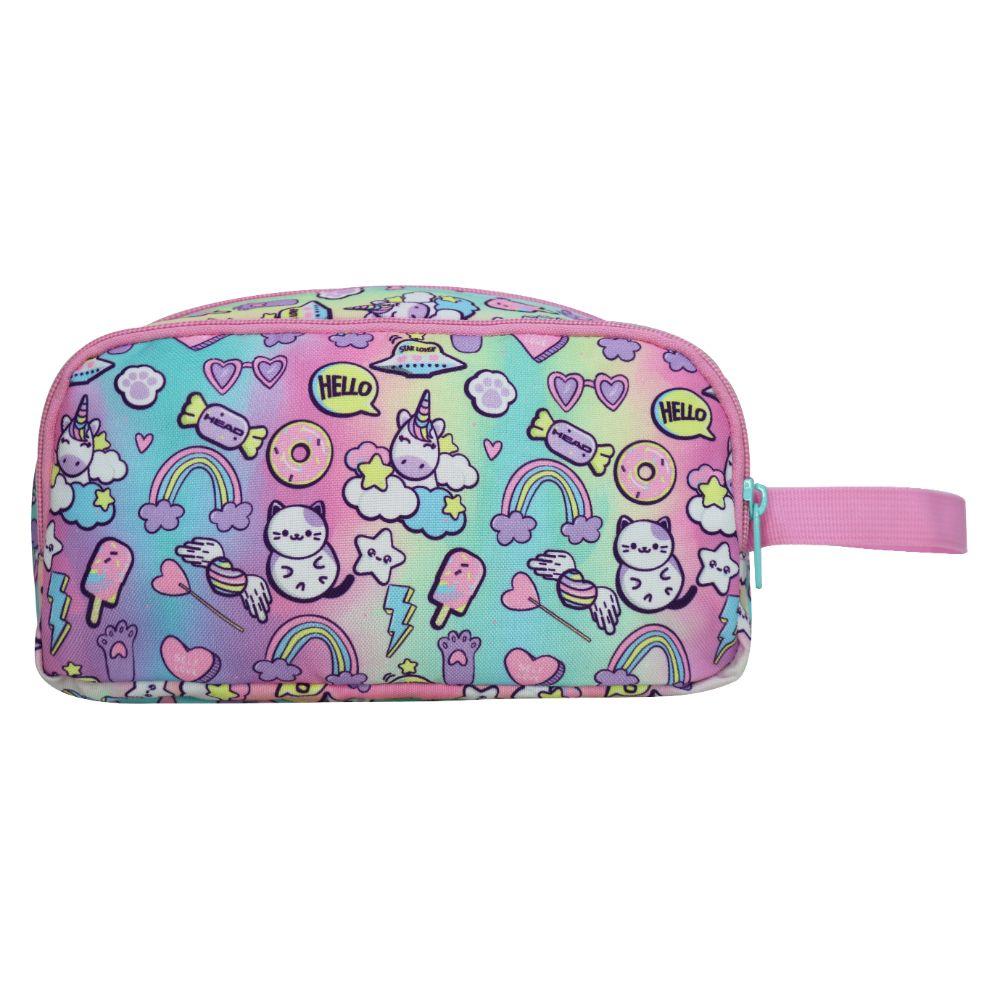 Estuche Infantil Niña Atos Cat Faded Multicolor Head-7