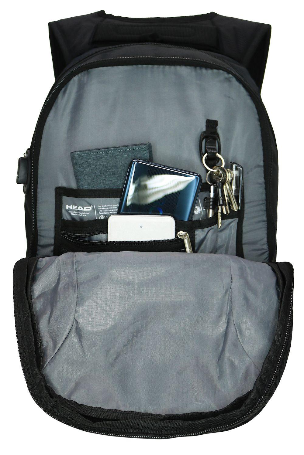 Mochila Tecnología Crosstrek USB Negro Head-2