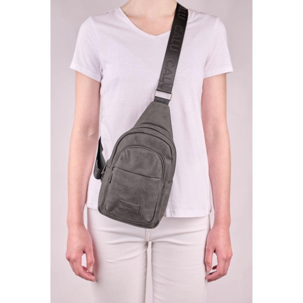Mochila PU Cruzada Matilda Gris Marengo Calu-5