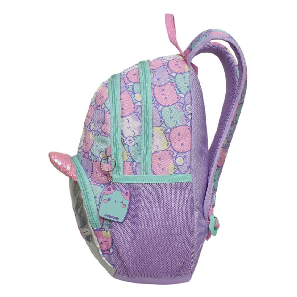 Mochila Infantil Niña Gum New Gatos Pastel Head-3