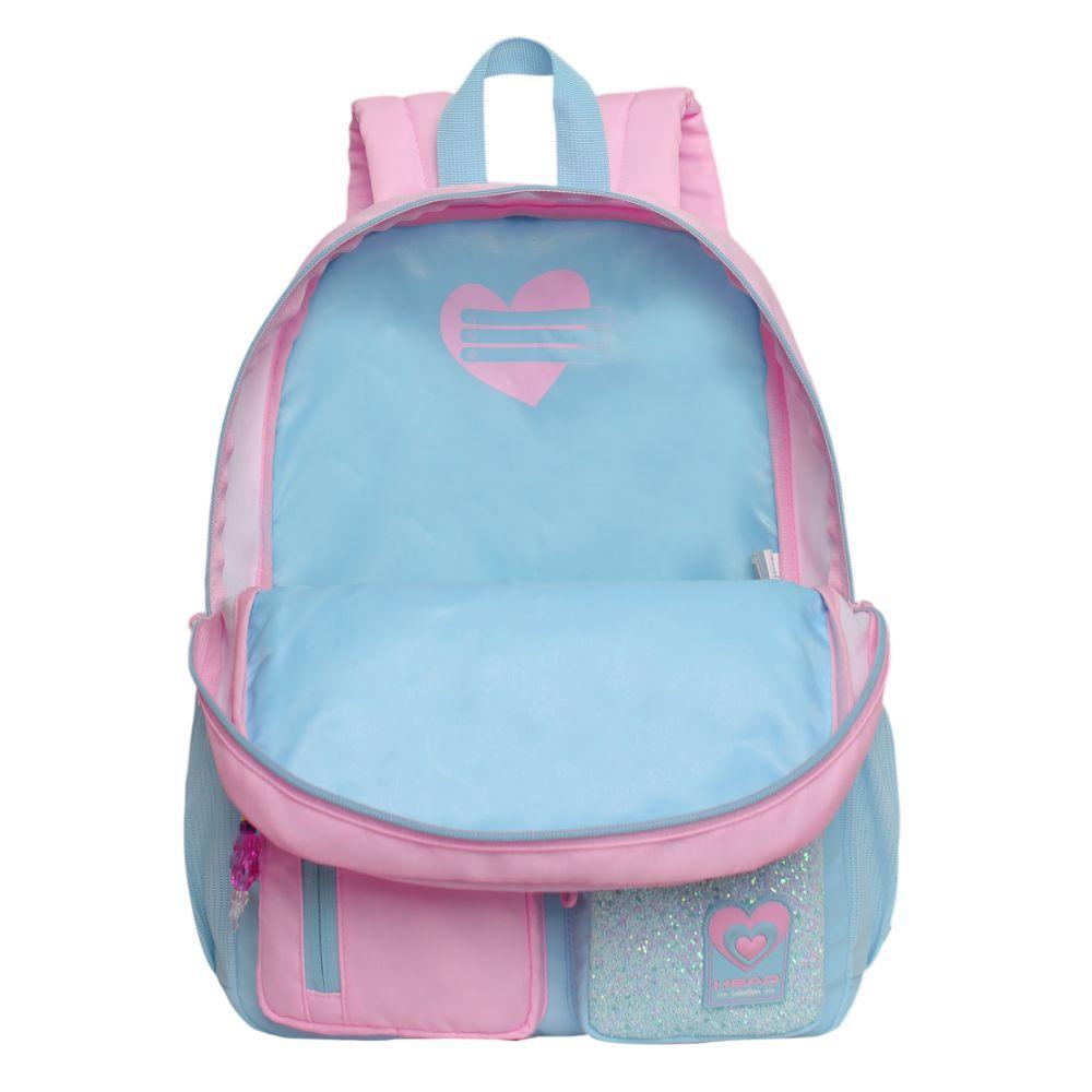 Mochila Infantil Niña Funny Brillo Block Rosado Head-2