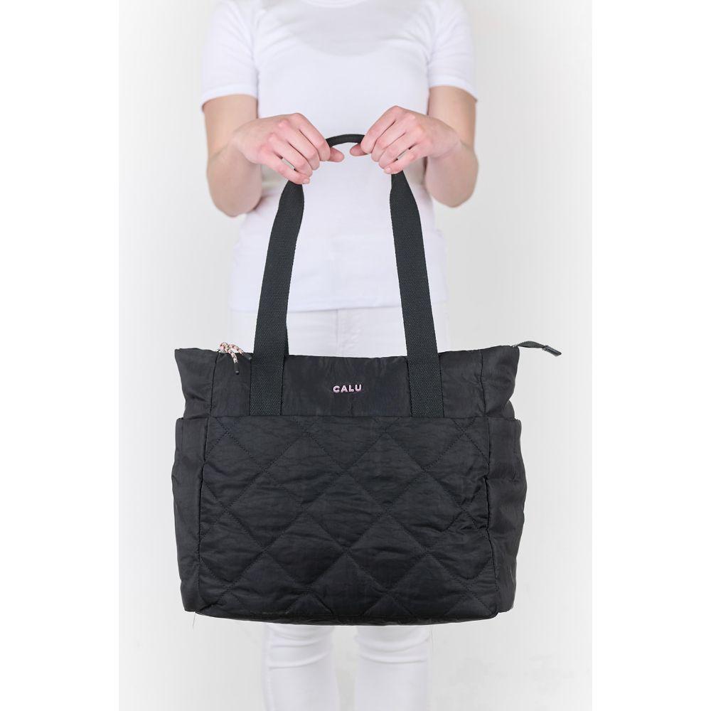 Bolso Mujer Magnolia Acolchado Negro Calu-5