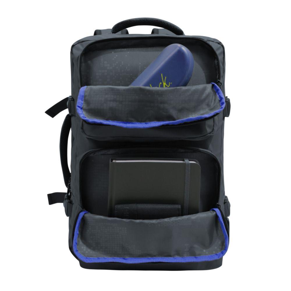Mochila Viaje Expandible Journey Reverse Gris Head-2