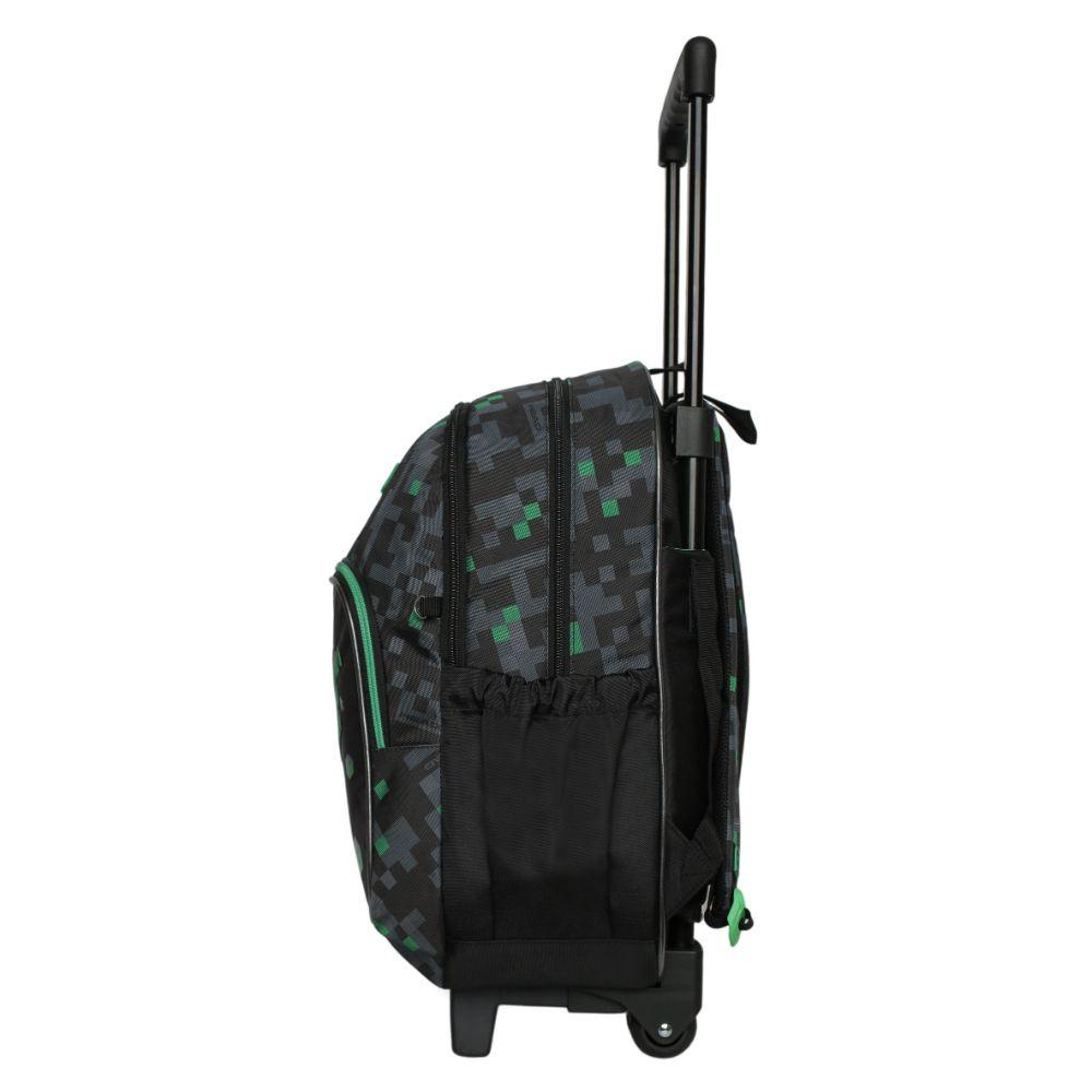 Mochila con Ruedas Infantil Chips Gamer Negro Verde Head-3