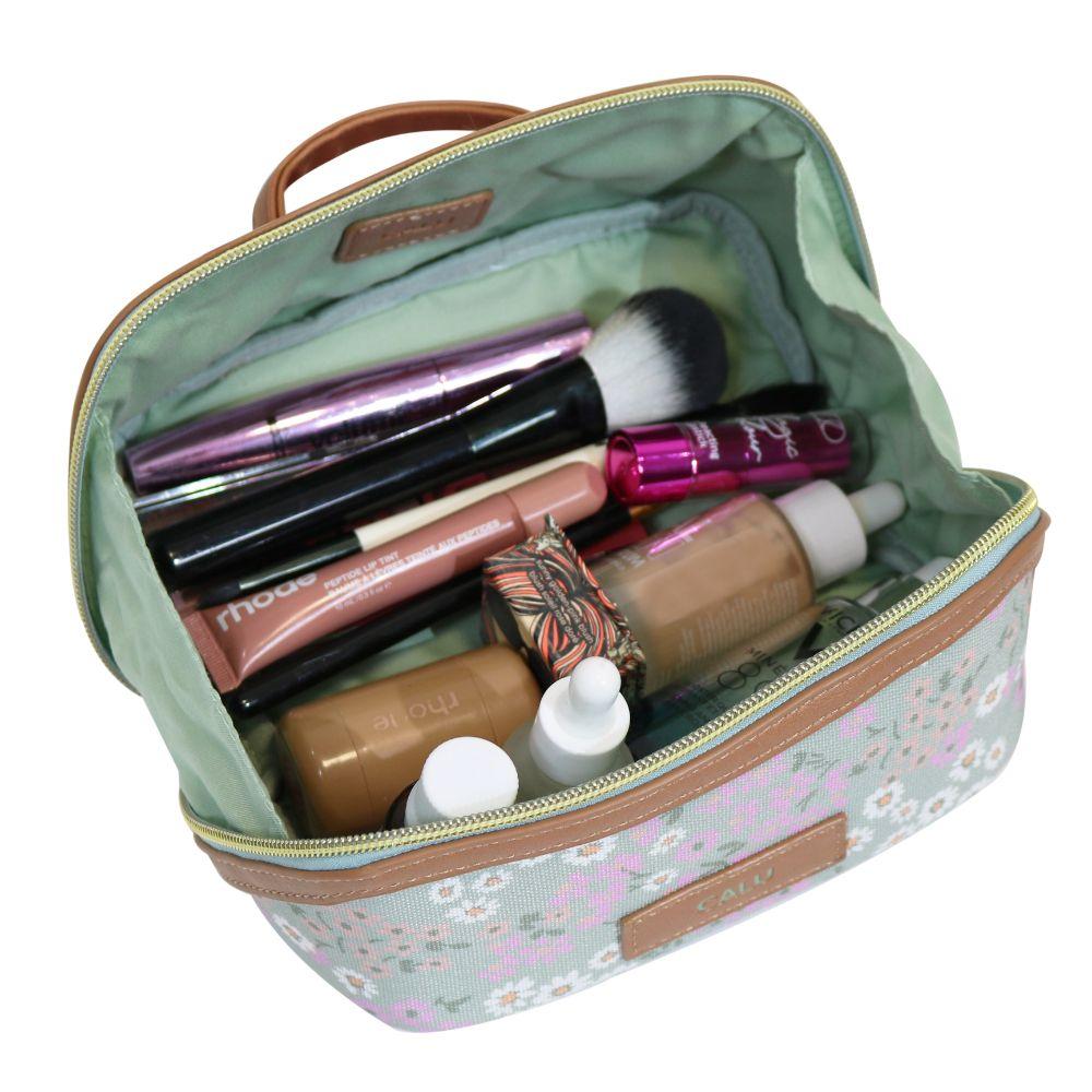 Neceser Cosmetiquero Leo Flores Menta Calu-2