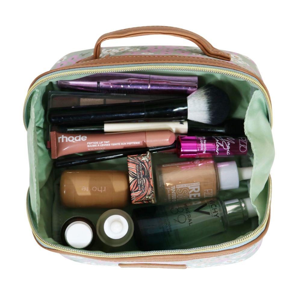 Neceser Cosmetiquero Leo Flores Menta Calu-3