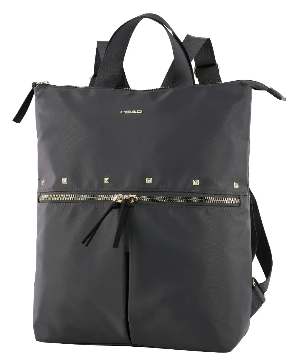 Cartera Mochila Ejecutiva Silver Tachas Negro Head-2