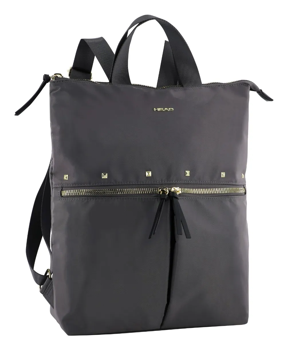 Cartera Mochila Ejecutiva Silver Tachas Negro Head-6