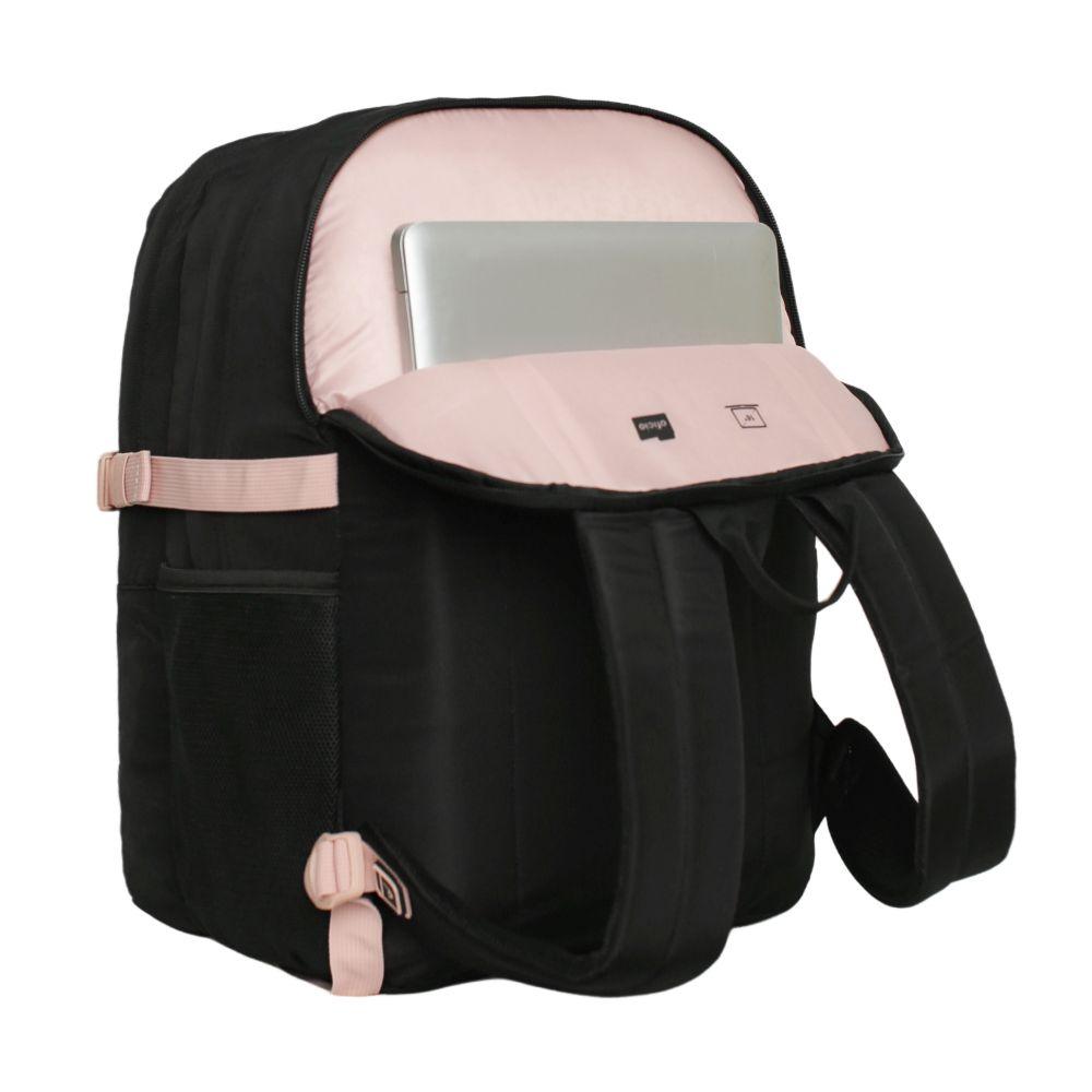 Mochila Grande Mujer Katana 45L Negro Rosado Head-3