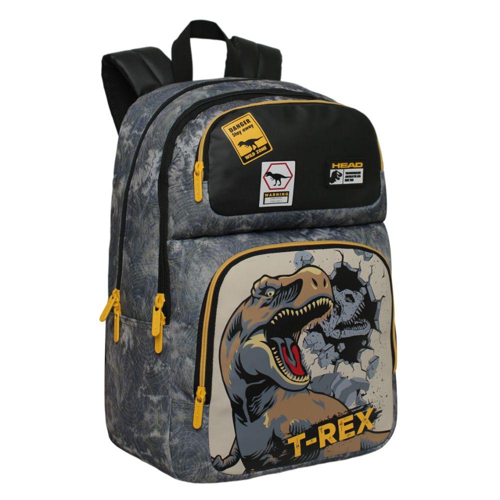 Mochila Infantil Niño Fantasy Dino Jurassic Gris Head-0