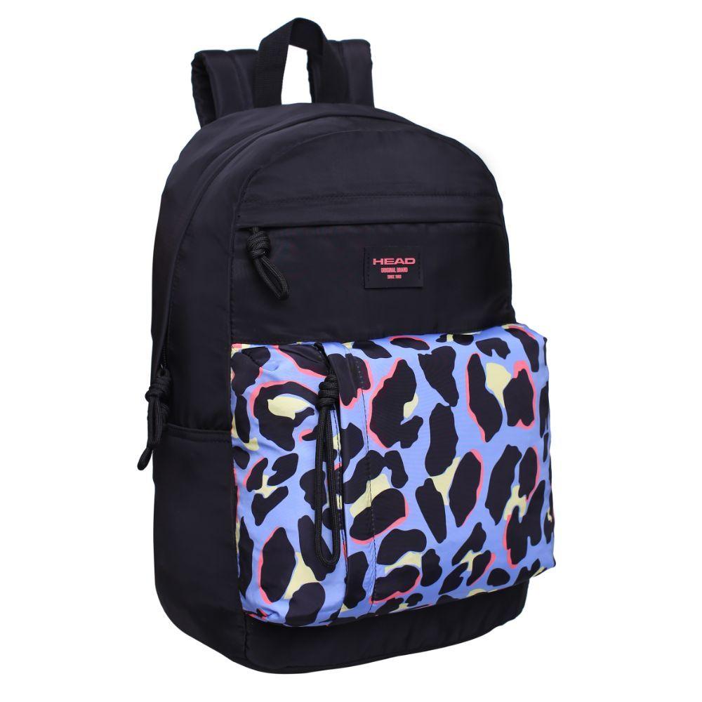 Mochila Urus Negra Animal Print Lila Head-0