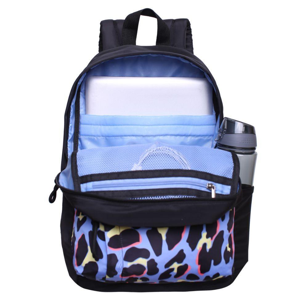 Mochila Urus Negra Animal Print Lila Head-1