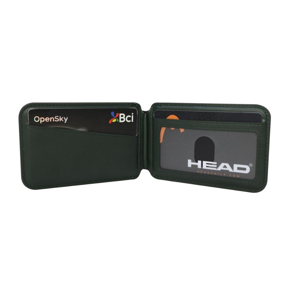 Billetera Tarjetero Magnético Vantage Premium Verde Head-8