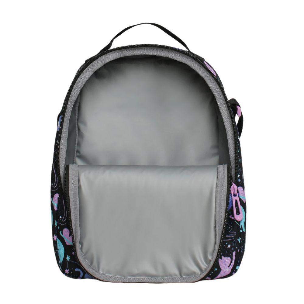 Lonchera Mujer Grey Space Cat Negro Head-2