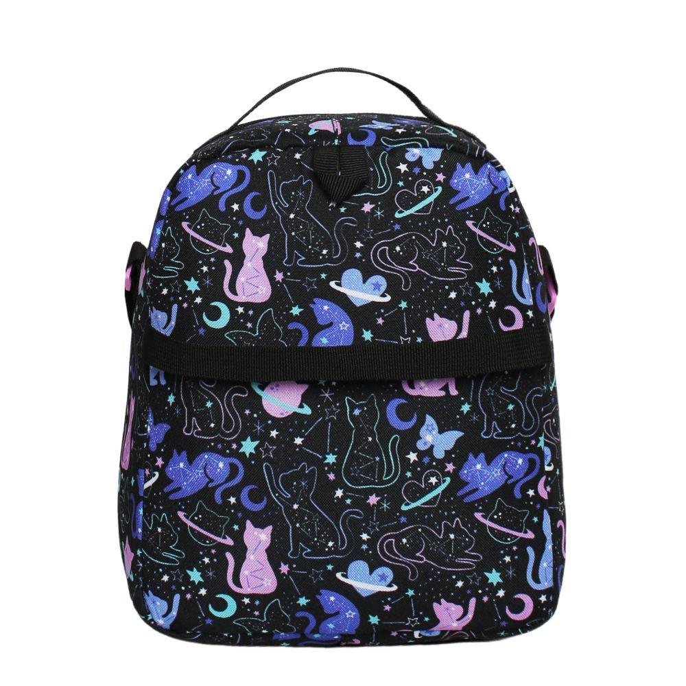 Lonchera Mujer Grey Space Cat Negro Head-4