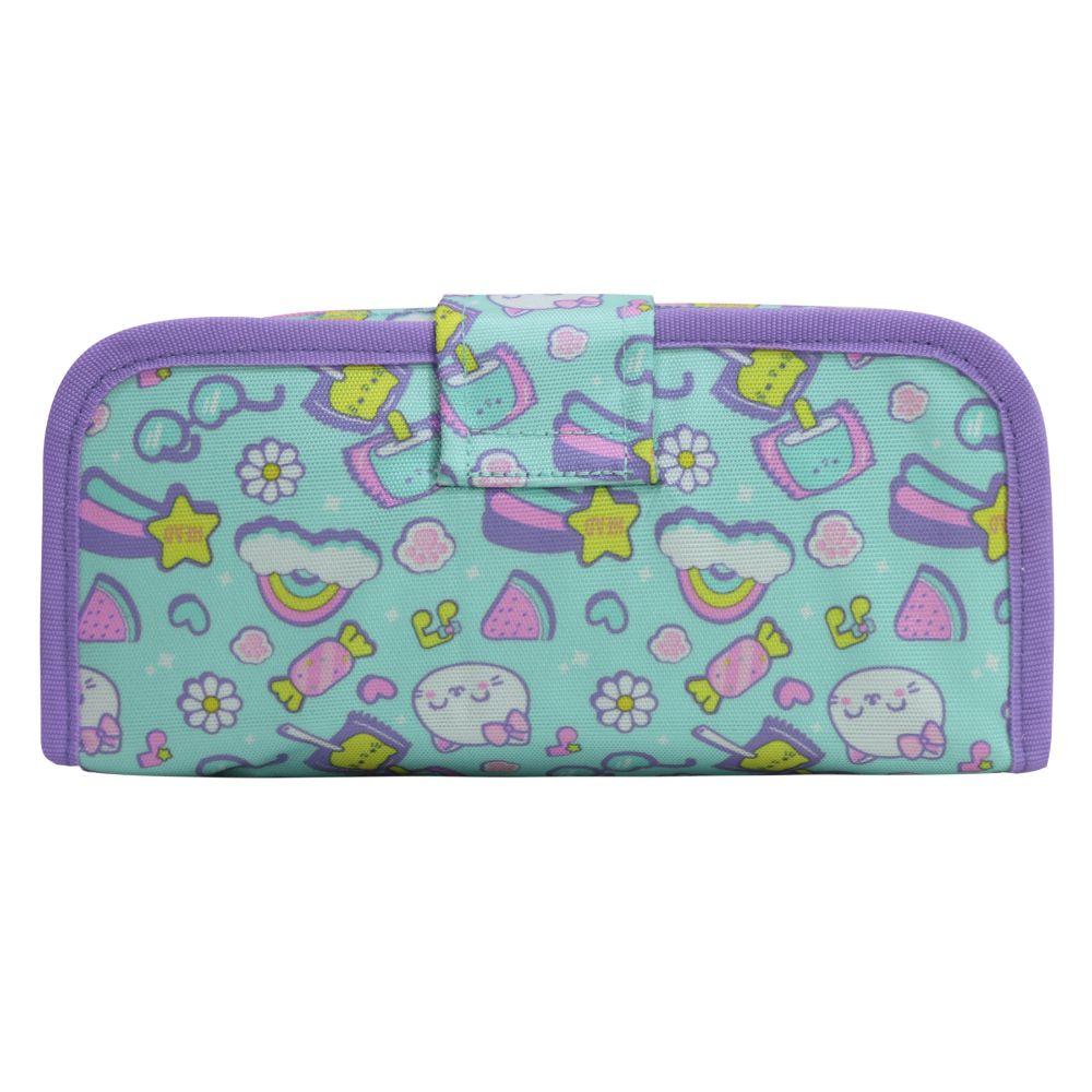 Estuche Infantil Niña Cherry Cat Print Menta Head-6