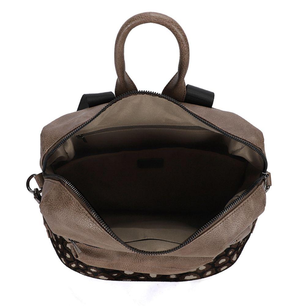 Mochila Cartera Mujer Monstera Taupe Calu-2