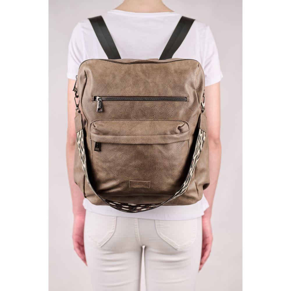 Mochila Cartera Mujer Monstera Taupe Calu-5
