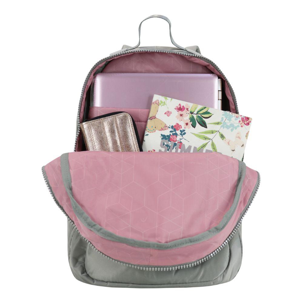 Mochila Mujer Porta Notebook New Cloud Gris Head-2