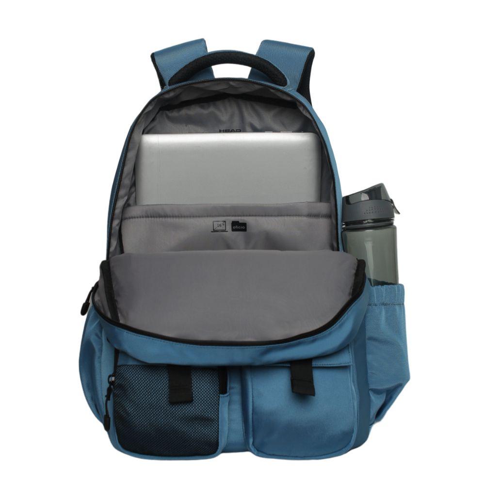 Mochila Sierra Compartimientos Azul Frio Head-2