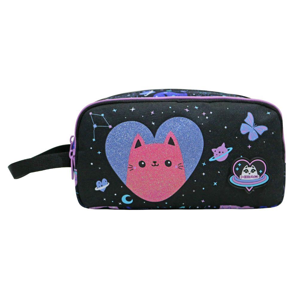 Estuche Infantil Niña Atos Space Cat Negro Head-1